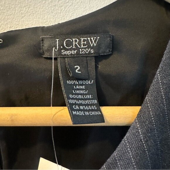 J.Crew Navy Gray Pinstripe Sleeveless Sheath Dress Size 2 NWT - Picture 8 of 13